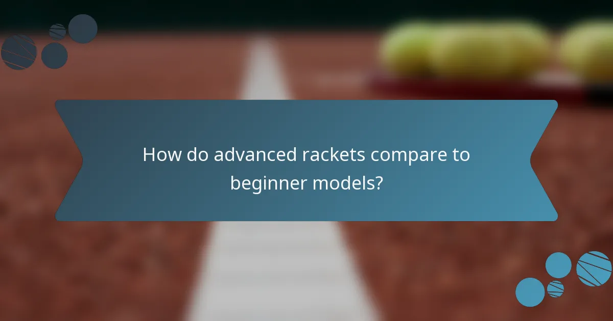 How do advanced rackets compare to beginner models?