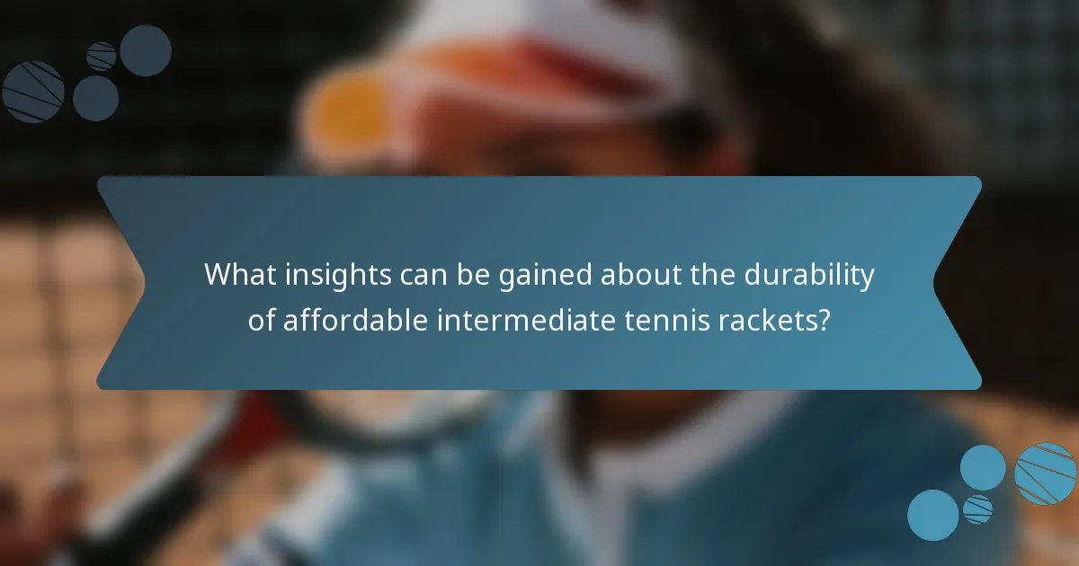 What insights can be gained about the durability of affordable intermediate tennis rackets?